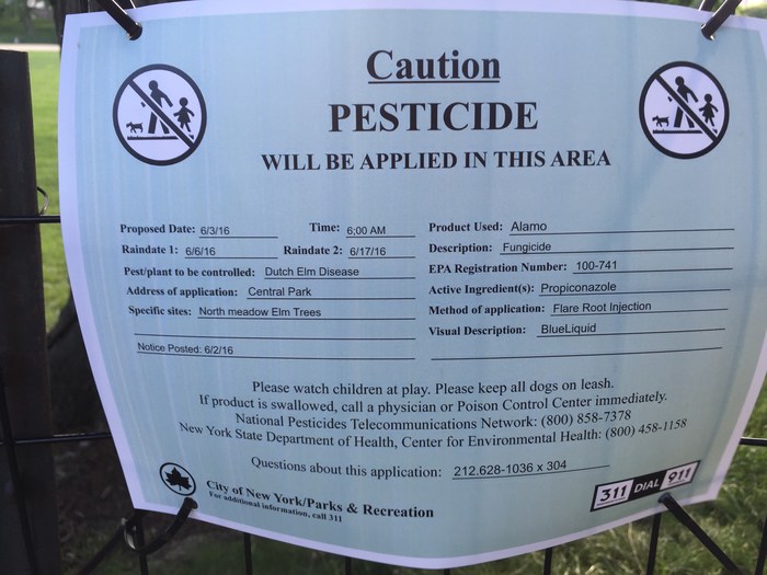 Pestizid im Central Park New York