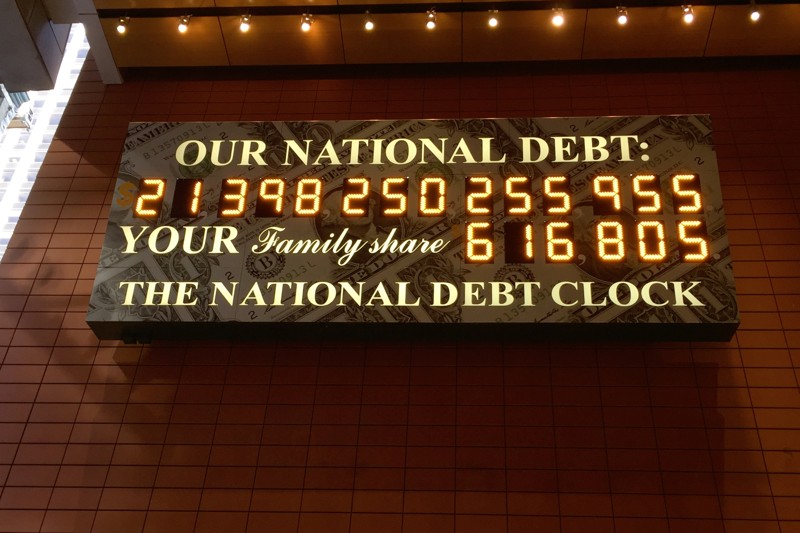 Schuldenuhr USA März 2019